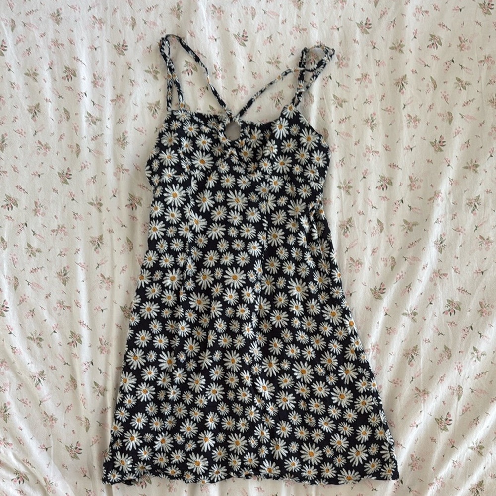 RSQ Black and White Halter Sundress Mini